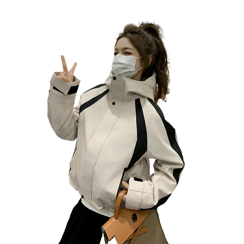2025新款撞色户外冲锋衣90白鸭绒羽绒服,女装羽绒服,1D066-1