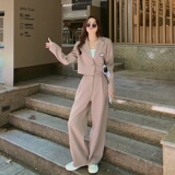 高级感炸街短款小西装套装女春秋2025年新款休闲西服阔腿裤两件套，女装套装/套裙，2C052