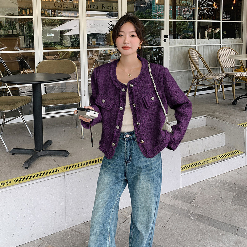 高级小香风白色小外套短款女2025春秋独特漂亮巨好看气质夹克上衣,女装短外套,2C299