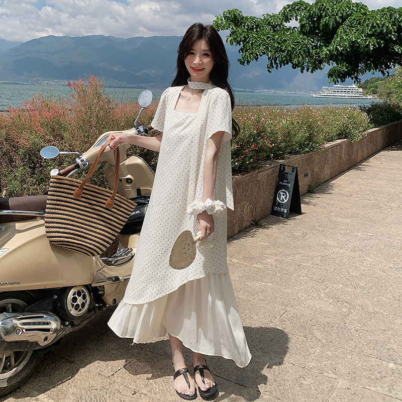 现货波点长款连衣裙952/P145/K208,女装连衣裙,2D109