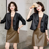 吾爱衣8605款风盘扣皮衣外套女短款潮流时尚显瘦百搭机车服上衣，女装皮衣，吾爱衣