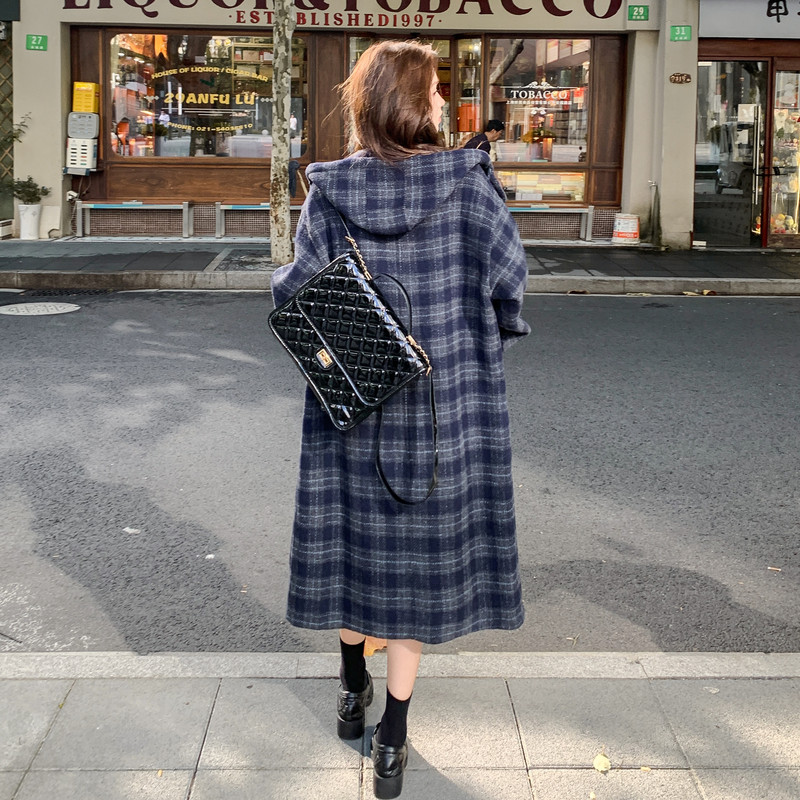 2025秋冬新款长款格子大衣女2C107-99025P320-K430,女装羊绒大衣,2C107