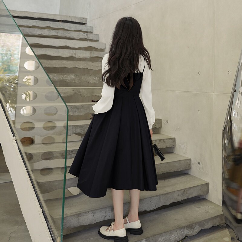 2025秋季新款假两件拼接连衣裙浙宝035/款号8806/P135/K188,女装连衣裙,2C053