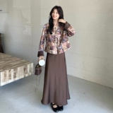 新中式印花外套吊带连衣裙套装女2025秋新款独特绝美度假风两件套，女装套装/套裙，2C135