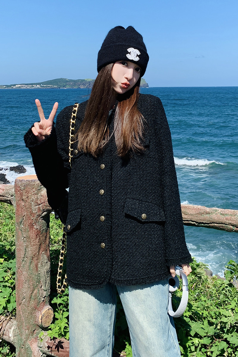 现货：2025冬装新款粗毛呢中长款小香风外套C2135-2385P155K238,女装毛呢外套,2C135