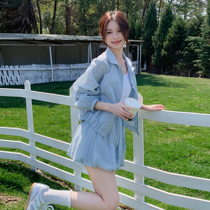 现货:夏装新款时尚防晒上衣 花苞半身裙两件套2C135-6899P145K218图片