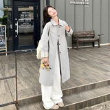 大货出袖口翻边蓝色风衣C258-2567P155K228，女装风衣，2C258