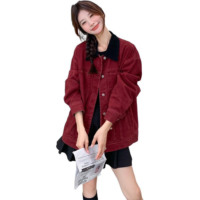 现货春秋新款安格拉红牛仔小外套P145-K208,女装短外套,2C299