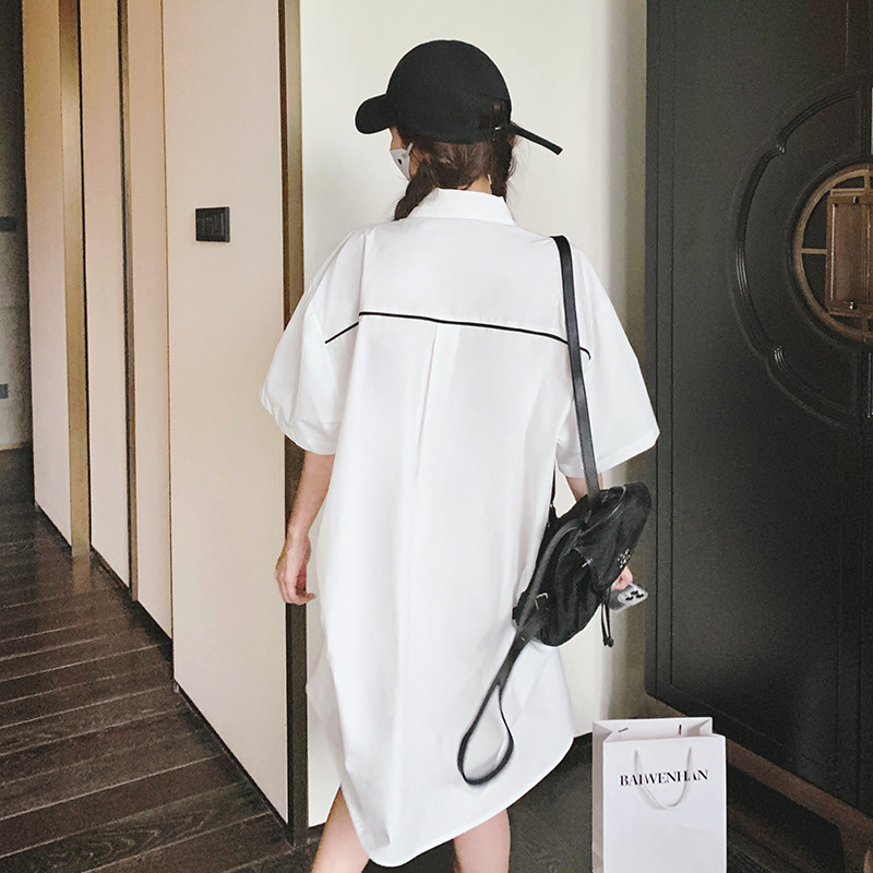 【原209】2026夏A版宽松撞色包边衬衫裙9616-P110K158,女装连衣裙,2C069