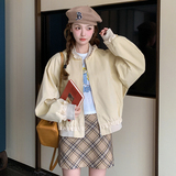现货25春装新款棒球服外套学院风休闲短百搭外套可爱风，女装短外套，衣珂纱朗
