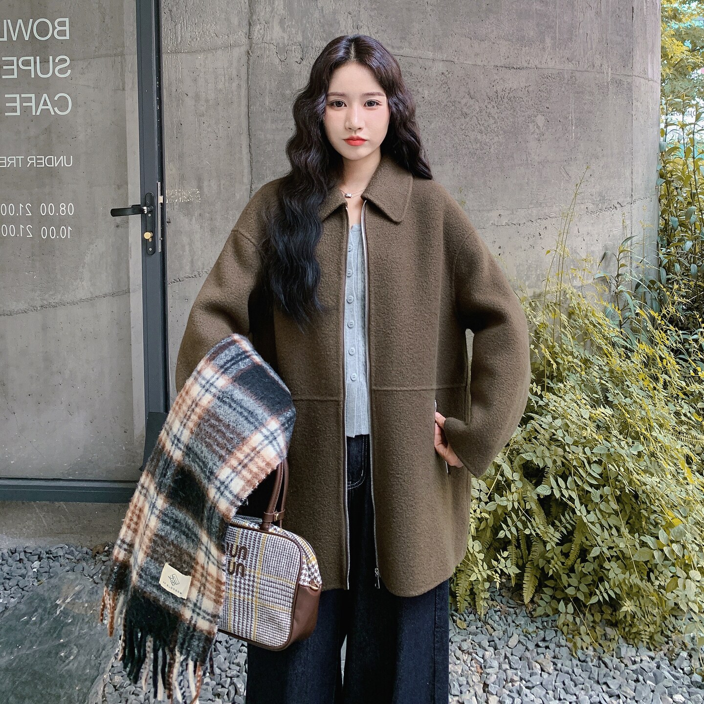 【现货】圈圈毛双面羊绒大衣D211P295K428,女装毛呢外套,2D008