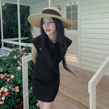 新中式国风刺绣连衣裙女2025夏季新款收腰显瘦气质立领a字短裙子，女装连衣裙，2C015