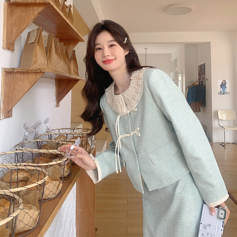 超火盐系轻熟穿搭小香风套装裙女春2025新款独特漂亮半身裙两件套,女装套装/套裙,2C203