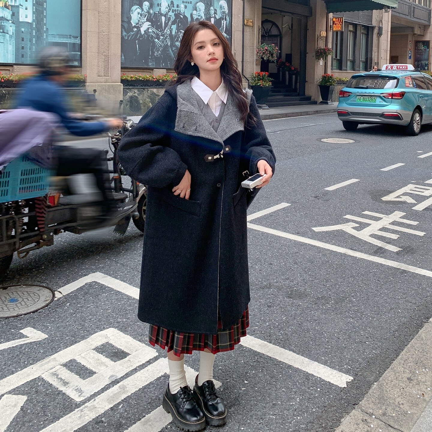 2025新款黑色百搭长款双面毛呢风衣外套2C107-99018-P320-K430,女装羊绒大衣,2C107