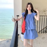 现货夏装新款时尚百搭花苞袖上衣＋短裙两件套2C135-8867P135L208，女装套装/套裙，2C135