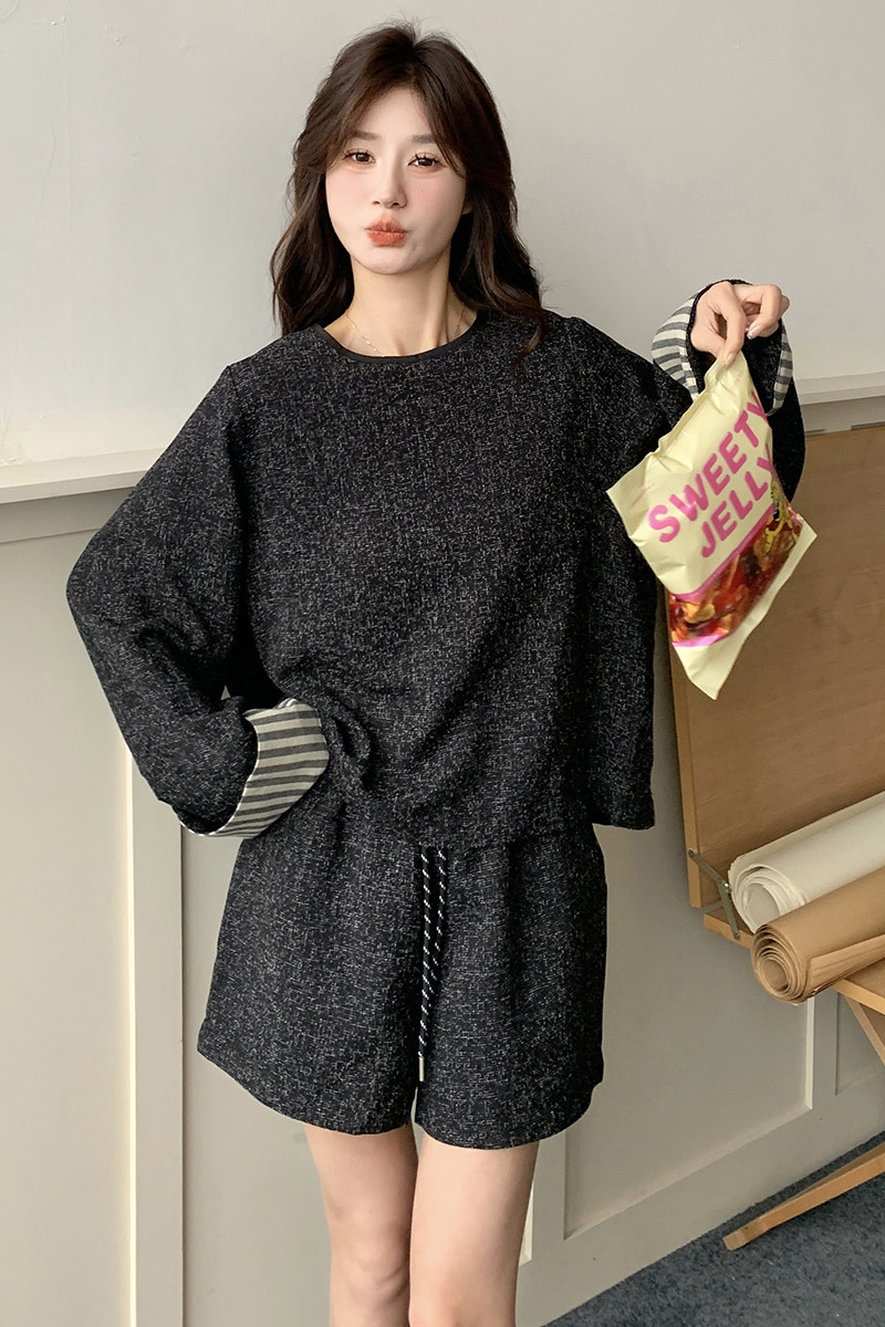 【现货】老钱风百搭黑色条纹套装088-7702P145K198,女装套装/套裙,2C088