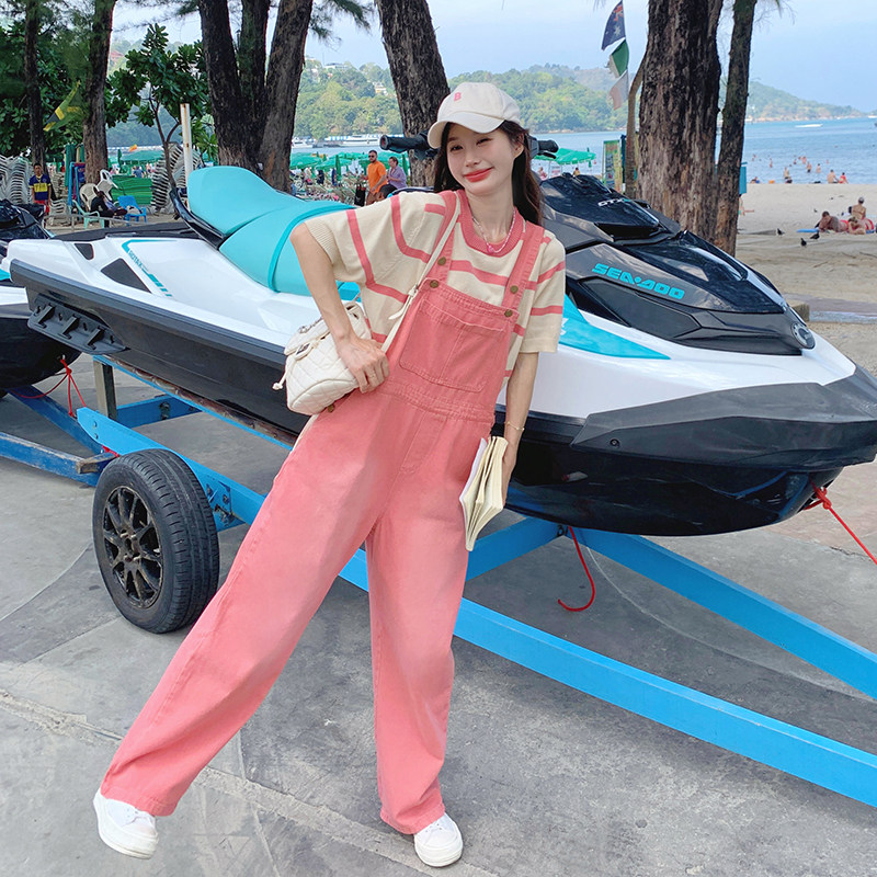 夏装新款-2C177-D-13-P125-K178粉色奶系牛仔背带裤女2025,女装连体裤,2C177