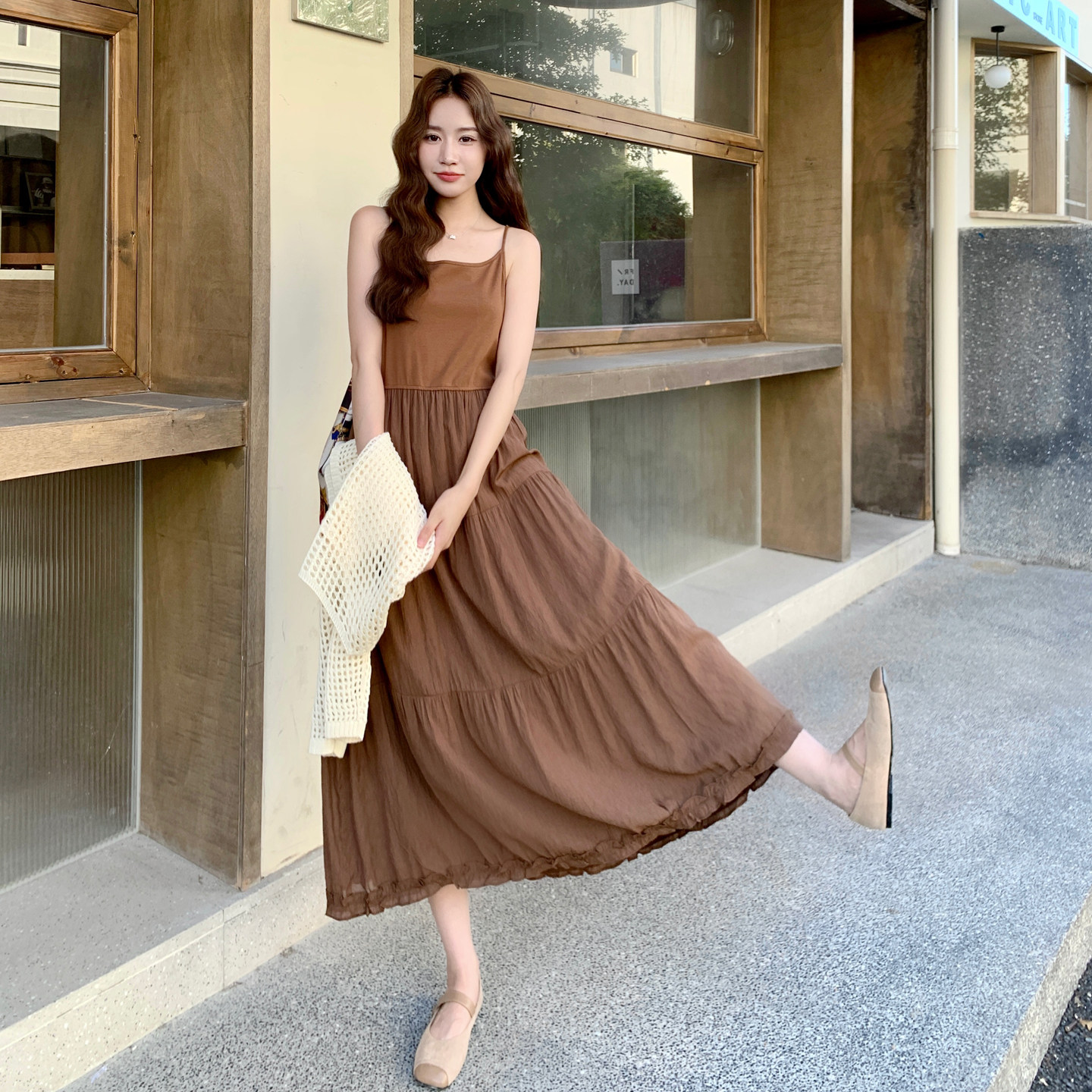 档口现货2025新款春秋女装休闲立体花罩衫两件套p145-k218,女装套装/套裙,2C266
