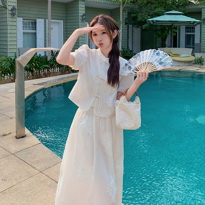 【现货】时尚套装女2025夏新款刺绣两件套裙2C227/2517/P135K188,女装套装/套裙,2C227