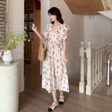 现货：25年法式气质高级感方领碎花连衣裙2C135-5062P135K198，女装连衣裙，2C135
