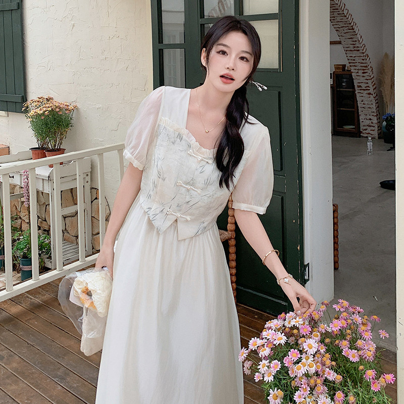 [现货】新品夏季假两件新中式连衣裙A805P120K178,女装连衣裙,2C269