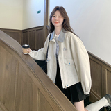 美式拼接牛仔外套女2025春季新款小众设计感韩系时尚复古休闲夹克，女装短外套，2C166