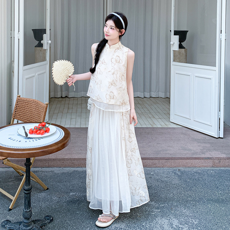 2026新款套装新中式复古时尚两件套连衣裙2558-P155控228,女装连衣裙,2D009