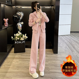 韩版秋冬高端短款卫衣潮流卫裤两件套，女装套装/套裙，2C310