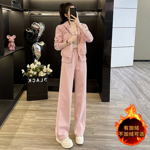 韩版秋冬高端短款卫衣潮流卫裤两件套图片