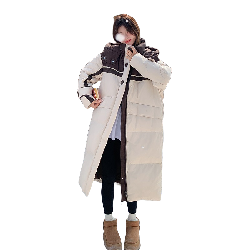 现货主推新标90白鸭绒外套长款撞色羽绒服2C086-2501P445-K638,女装羽绒服,2C086