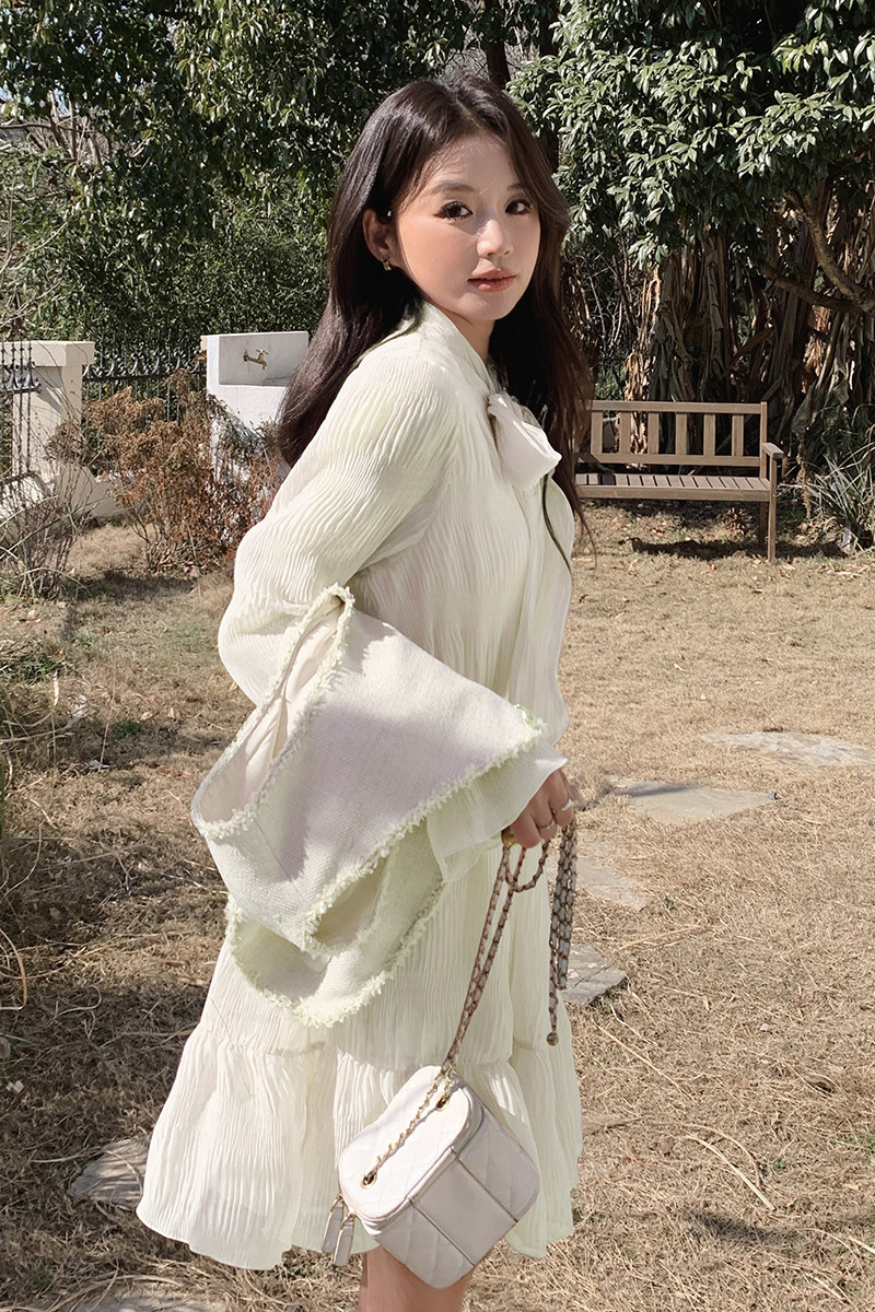 粉色小香风马甲长袖连衣裙套装女2025春秋新款高级感超好看两件套,女装套装/套裙,2C299