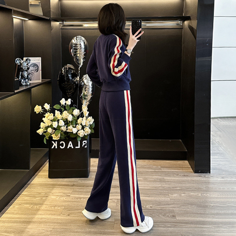 开衫外套高级感直筒长裤休闲服套装潮,女装套装/套裙,2C310