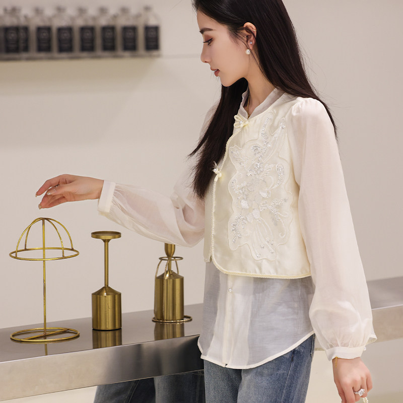 天丝刺绣钉珠长袖秋装新款衬衫2C091-25013p174k279,女装衬衫,2C091