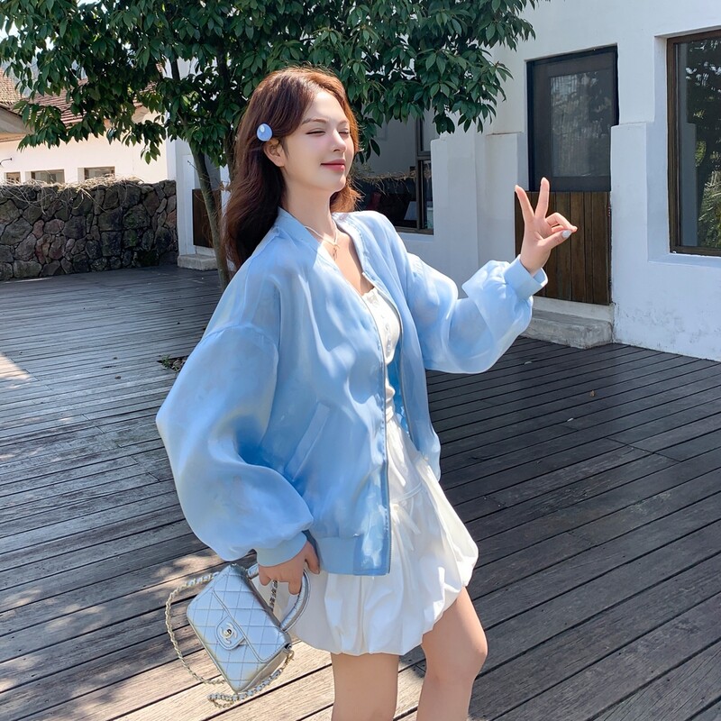 新款2025短外套蕾丝两面穿防晒2540-P125-K178,女装短外套,2C057