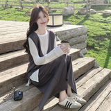 设计感休闲三件套女2025秋季新款气质马甲背心上衣半身裙时尚套装，女装套装/套裙，2C159
