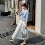 盐系穿搭一整套时尚减龄女2025春夏新款针织开衫半身裙，女装针织衫/毛衣，2C135