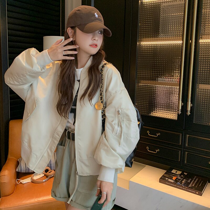 现货2025年春款韩版棒球服外套女2C066-BQ001-P110-K158,女装短外套,2C066