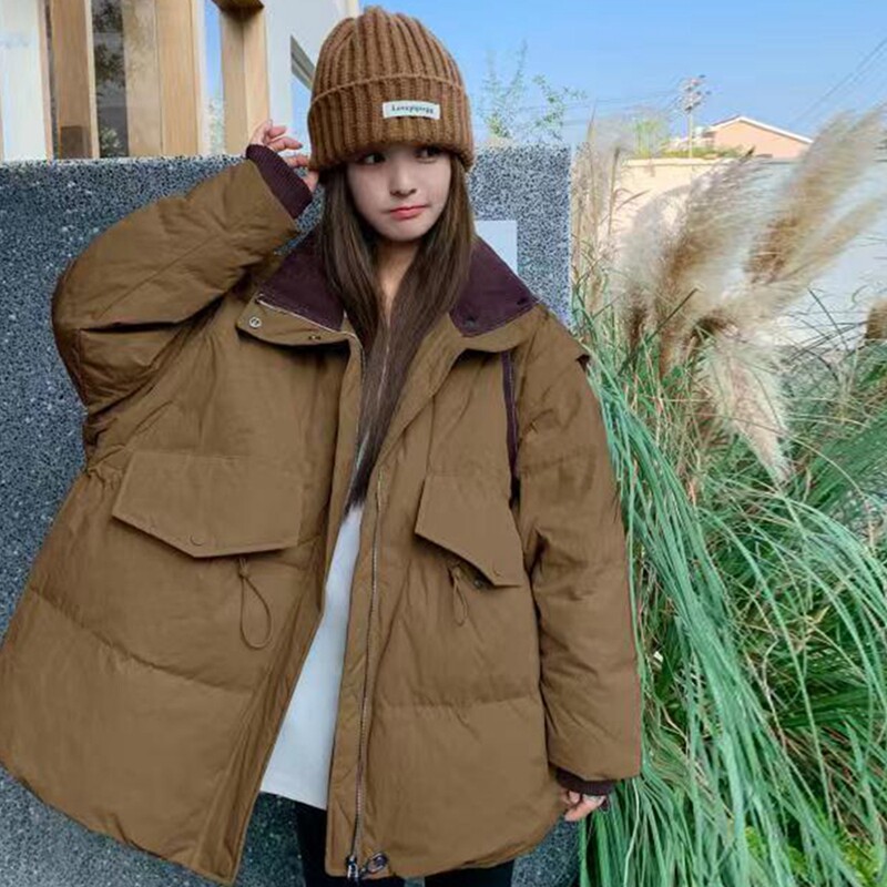 2023主推宽松50白鸭绒立领羽绒服2622P235K358图片