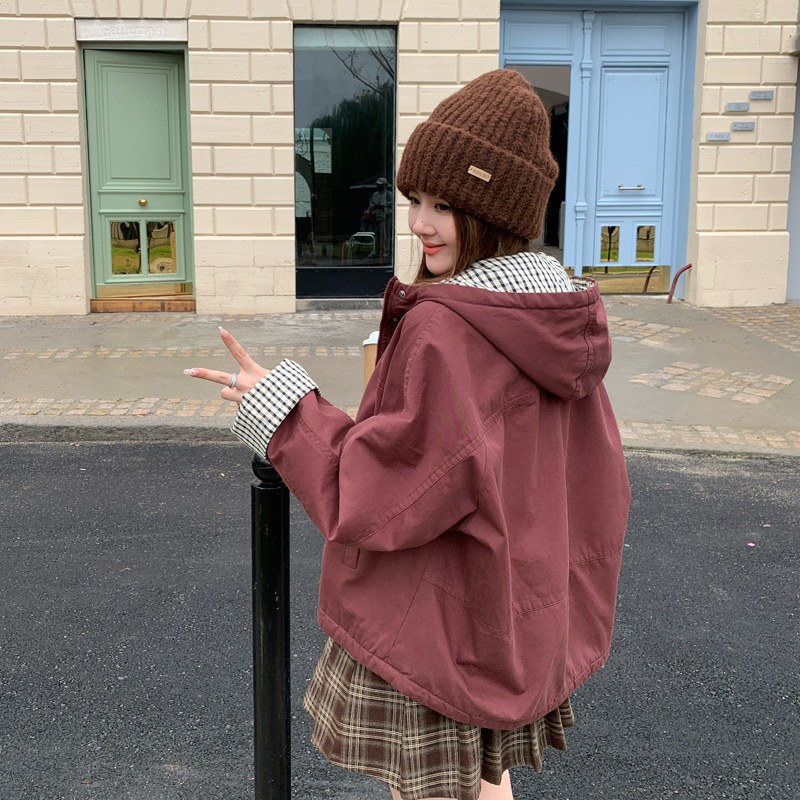 新品2025冬装女装新款格子加绒棉服外套266-p160-k238,女装棉衣/棉服,2C266