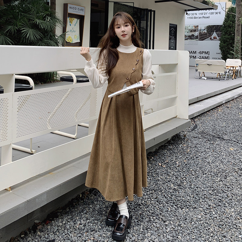 现货春装新款打底裙假两拼接连衣裙1363P120控188,女装连衣裙,2C013