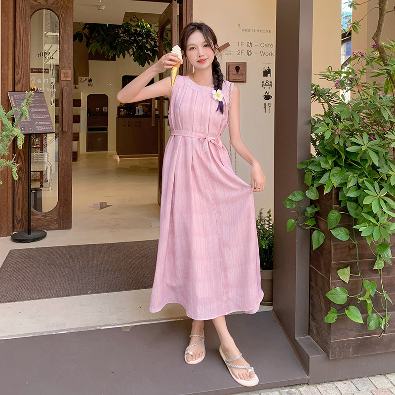 2025年夏季女装连衣裙无袖长裙A字裙RF2c290-5853#-P110-K168,女装连衣裙,2C290