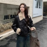 【大货已出】短款羊羔毛撞色夹棉皮棉外套2C233-807-P175-K269，女装棉衣/棉服，2C233
