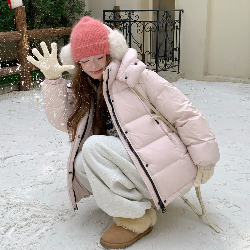 现货新款韩东大门加厚保暖羽绒服百搭连帽面包服女装外套,女装羽绒服,2B114