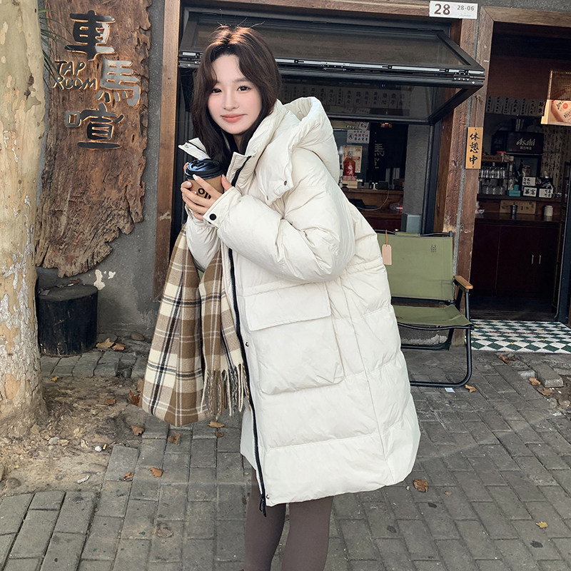 90白鸭绒时尚白色中长款羽绒服2C291-YRF13991-P375-K599,女装羽绒服,2C291