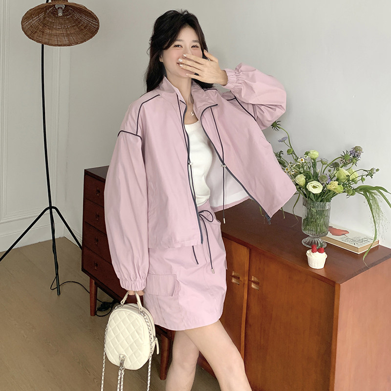 现货元气减龄运动风夹克外套+半身裙两件套2C236-M23-P175-K248,女装套装/套裙,2C236