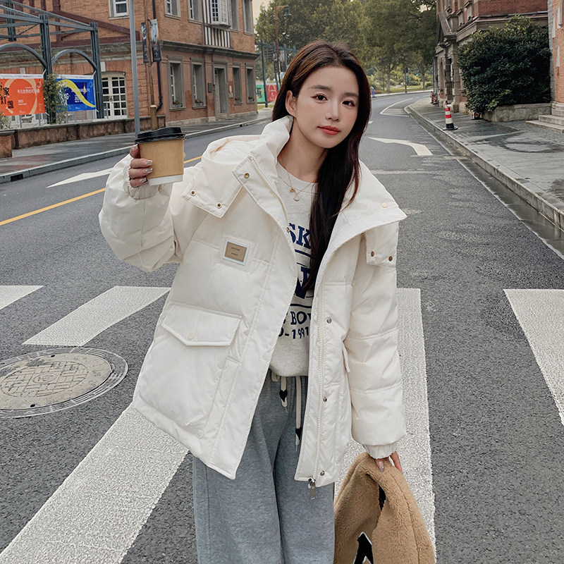 休闲减龄羽绒服女短款2025冬新款韩版宽松加厚白鸭绒外套,女装羽绒服,2C177
