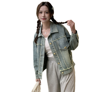 韩版设计感短款毛边牛仔外套女2025年春秋季新款休闲显瘦夹克上衣图片