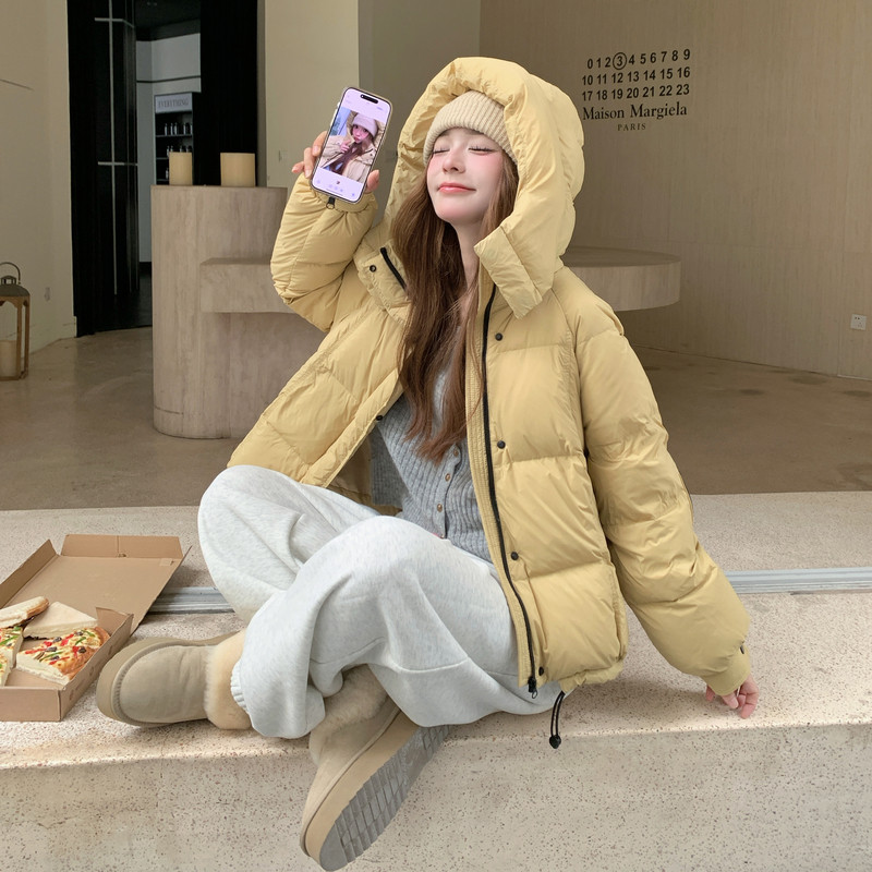 现货新款韩东大门加厚保暖羽绒服百搭连帽面包服女装外套,女装羽绒服,2B114