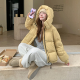 现货新款韩东大门加厚保暖羽绒服百搭连帽面包服女装外套，女装羽绒服，2B114