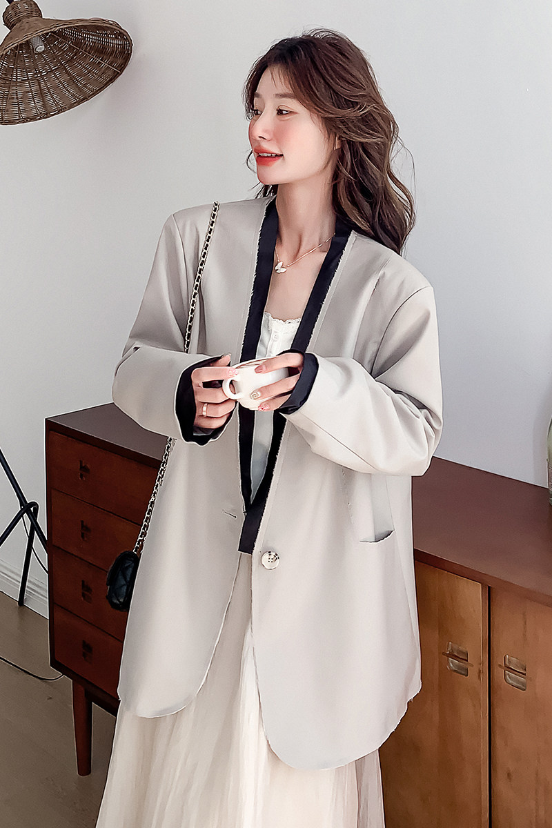 【现货】2026春装新款撞色西装外套R2C086-2527P145K218,女装西装,2C086